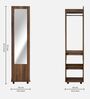 Mamen Movable Dressing Unit with Mirror in Cappucino Finish