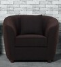 Turin Fabric 1 Seater Sofa In Chestnut Brown Colour