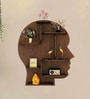Man Backlit Designer Wooden Wall Shelf