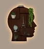 Man Backlit Designer Wooden Wall Shelf