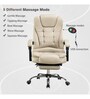 Manager Office Chair with Massager & Footrest in Beige Colour