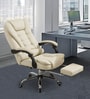Manager Office Chair with Massager & Footrest in Beige Colour