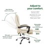 Manager Office Chair with Massager & Footrest in Beige Colour