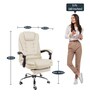 Manager Office Chair with Massager & Footrest in Beige Colour