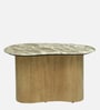 Manastir Coffee Table Set In Natural Finish With Panther Marble Top (Set of 3 )