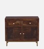 Manchego Sheesham Wood Two Door Sideboard With Two Drawer In Provincial Teak Finish