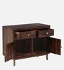 Manchego Sheesham Wood Two Door Sideboard With Two Drawer In Provincial Teak Finish
