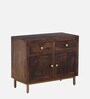Manchego Sheesham Wood Two Door Sideboard With Two Drawer In Provincial Teak Finish
