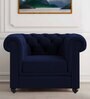 Manchester velvet 1 Seater Sofa In Velvet Blue Colour