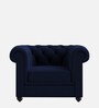 Manchester velvet 1 Seater Sofa In Velvet Blue Colour