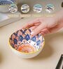 Mandala 250ml Multicolor Ceramic (Set of 6) Dinner Bowl