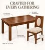 Mandala 6 Seater Dining Set In Provincial Teak Finish With Beige Colour Chair Mandala 6 Seater Dining Set In Provincial Teak Finish With Beige Colour Chair