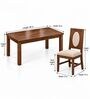 Mandala 6 Seater Dining Set In Provincial Teak Finish With Beige Colour Chair Mandala 6 Seater Dining Set In Provincial Teak Finish With Beige Colour Chair