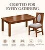 Mandala 6 Seater Dining Set In Provincial Teak Finish With Grey Colour Chair Mandala 6 Seater Dining Set In Provincial Teak Finish With Grey Colour Chair