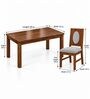 Mandala 6 Seater Dining Set In Provincial Teak Finish With Grey Colour Chair Mandala 6 Seater Dining Set In Provincial Teak Finish With Grey Colour Chair