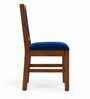 Mandala 6 Seater Dining Set In Provincial Teak Finish With Navy Blue Colour Chair Mandala 6 Seater Dining Set In Provincial Teak Finish With Navy Blue Colour Chair