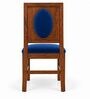 Mandala 6 Seater Dining Set In Provincial Teak Finish With Navy Blue Colour Chair Mandala 6 Seater Dining Set In Provincial Teak Finish With Navy Blue Colour Chair