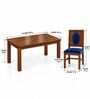 Mandala 6 Seater Dining Set In Provincial Teak Finish With Navy Blue Colour Chair Mandala 6 Seater Dining Set In Provincial Teak Finish With Navy Blue Colour Chair