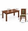 Mandala 6 Seater Dining Set In Provincial Teak Finish With Olive Green Colour Chair Mandala 6 Seater Dining Set In Provincial Teak Finish With Olive Green Colour Chair