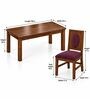 Mandala 6 Seater Dining Set In Provincial Teak Finish With Plum Colour Chair Mandala 6 Seater Dining Set In Provincial Teak Finish With Plum Colour Chair