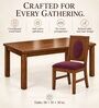 Mandala 6 Seater Dining Set In Provincial Teak Finish With Plum Colour Chair Mandala 6 Seater Dining Set In Provincial Teak Finish With Plum Colour Chair