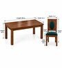 Mandala 6 Seater Dining Set In Provincial Teak Finish With Teal Green Colour Chair Mandala 6 Seater Dining Set In Provincial Teak Finish With Teal Green Colour Chair