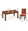 Mandala 6 Seater Dining Set In Provincial Teak Finish With Terracotta Orange Colour Chair Mandala 6 Seater Dining Set In Provincial Teak Finish With Terracotta Orange Colour Chair