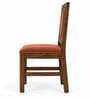 Mandala 6 Seater Dining Set In Provincial Teak Finish With Terracotta Orange Colour Chair Mandala 6 Seater Dining Set In Provincial Teak Finish With Terracotta Orange Colour Chair