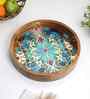 Mandala Bloom Round Tray   Boho Chic Organizer -Large (1 Piece)