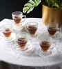 200 ML Mandala Dreams Glass Cup & Saucer Set of 6