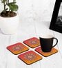 Mandala Orange MDF (Set of 4) Table Coaster