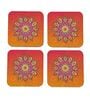Mandala Orange MDF (Set of 4) Table Coaster