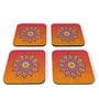 Mandala Orange MDF (Set of 4) Table Coaster