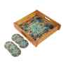 Mandala Wooden Tray & Coaster Set