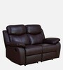 Mandy Leather Manual 2 Seater Recliner In Burgundy Colour