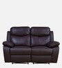 Mandy Leather Manual 2 Seater Recliner In Burgundy Colour