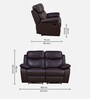 Mandy Leather Manual 2 Seater Recliner In Burgundy Colour