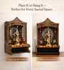 Brown Mangal Om Printed Wooden Pooja Stand