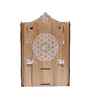 Brown Mangal Om Printed Wooden Pooja Stand