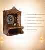 Brown Mangal Om Printed Wooden Pooja Stand