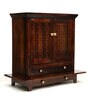 Brown Mango Wood & Mdf Floor Rested Mandir With Door