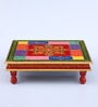 Square Mango Wood And MDF Hand Painted Pooja Chowkie