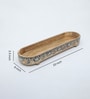 Mango Wood Black Emboss Handpainted Large Oval Serving Tray in Natural Finish