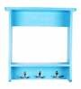 Mango Wood Blue Wall Shelf Key Holder