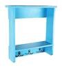 Mango Wood Blue Wall Shelf Key Holder