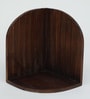 Mango Wood Corner Wall Shelf In Walnut Finish