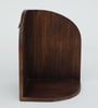Mango Wood Corner Wall Shelf In Walnut Finish