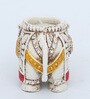White Resin Elephant Diya