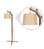 Alpine White Fabric Shade Club Floor Lamp With Mango wood Base