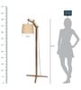 Alpine White Fabric Shade Club Floor Lamp With Mango wood Base